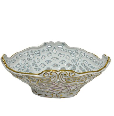 Porcelain Openwork Basket with Rothschild Pattern from Herend 