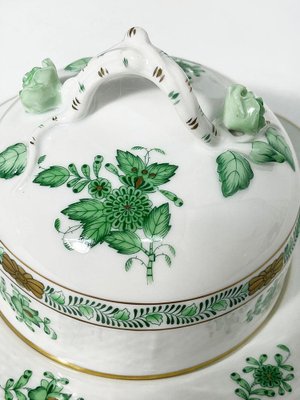 Green Porcelain Chinese Bouquet Apponyi Tea Set from Herend