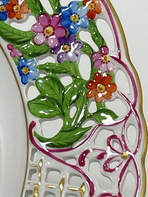 Porcelain Bouquet of Saxony Wall Decoration Plate from Herend
