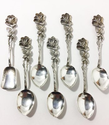 Silver Pastry Forks, Teaspoons and Sugar Scoop by Christoph Silver Pastry Forks, Teaspoons and Sugar Scoop by Christoph