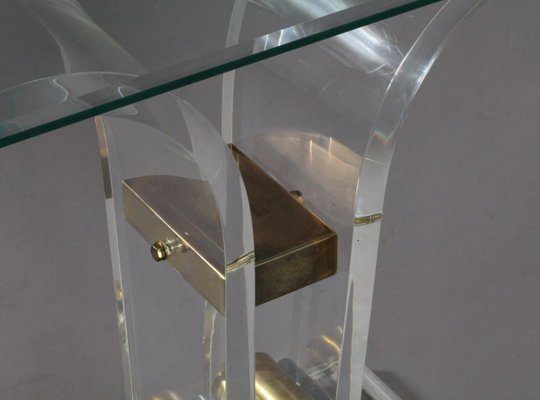 French Lucite Console Table 1970s For, Lucite Console Table