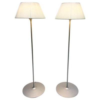 Romeo Soft F Floor Lamps with Fabric Shades Philippe for Flos, 1998, of 2 for sale at Pamono