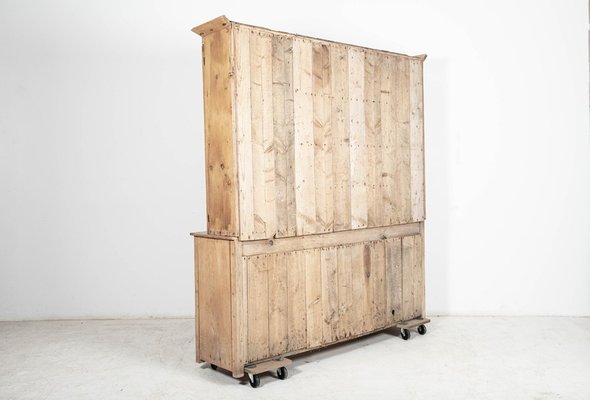 Large 19th Century English Glazed Inverted Breakfront Dresser in