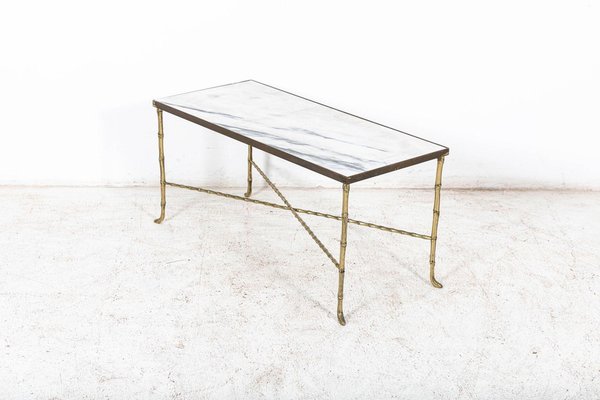 Brass Faux Bamboo Coffee Table for sale at Pamono