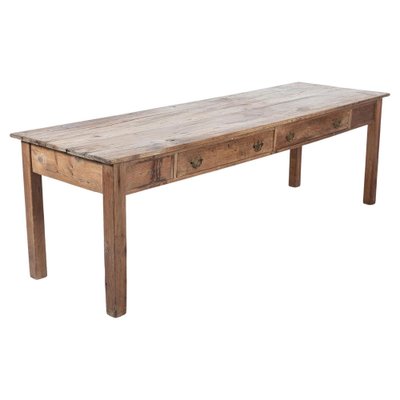 Large 19th Century French Pine Farmhouse Table for sale at Pamono