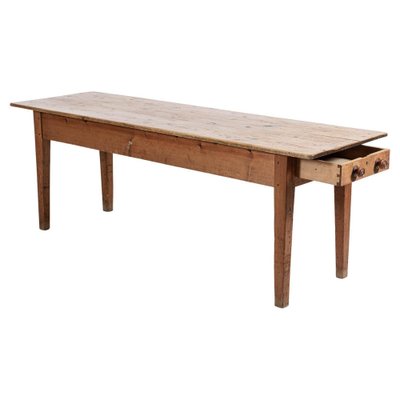 Large 19th Century English Pine Farmhouse Table for sale at Pamono