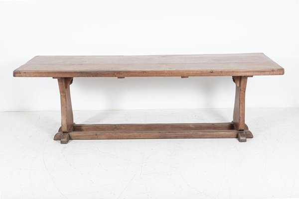 Large English Oak Trestle Table for sale at Pamono