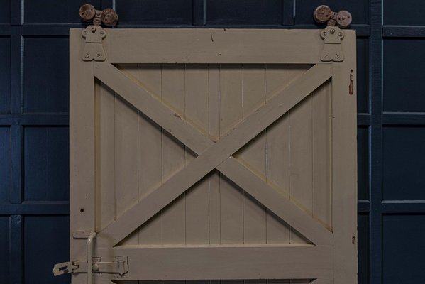 limpiar entre Azul Puerta corrediza inglesa de gran tamaño, siglo XIX en venta en Pamono