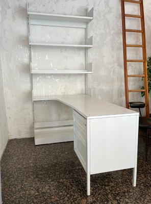 White 2024 bookcase desk