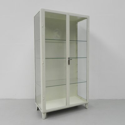 Industrial Steel Medical Display Case, Industrial Bookcase With Glass Doors