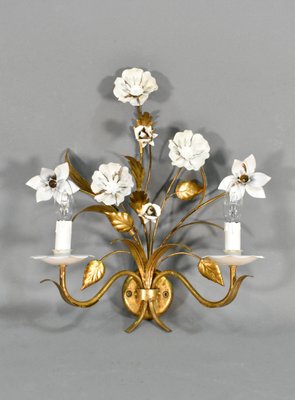 Mid Century French Decorative Toleware Wall Light for sale at Pamono