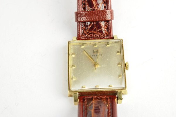 18K Gold Watch with Hirsch Band and Box 
