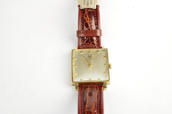 Montre en Or 18k avec Bracelet Hirsch et Bo te de Tissot 1960s en