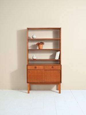 Vintage Library In Teak For At Pamono, Old School Library Bookcase
