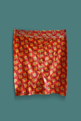Antique Afghan Vintage Traditional Patchwork Cotton and Hand 