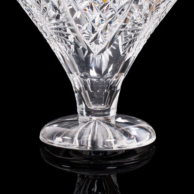 Bol à Fruits En Cristal Vintage Sur Pied, Années 1950, Transparent, 8-5/8 Pouces
