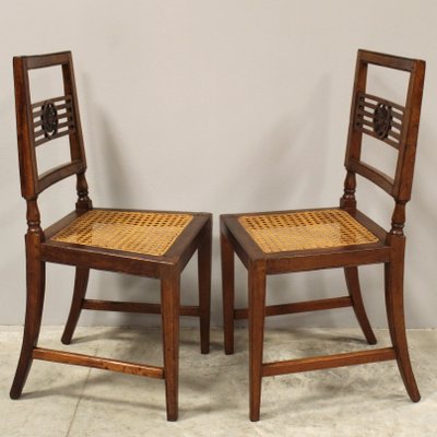 Set of Ten French Turn of the Century Louis XVI Style Solid Walnut Dining  Chair