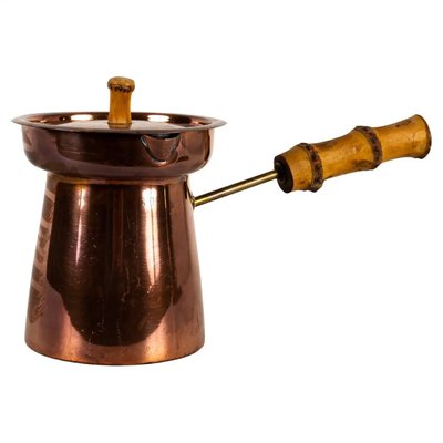 Coffee Pot in Copper with Bamboo Handle 