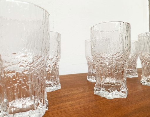 Mid-Century Finnish Aslak Glasses by Tapio Wirkkala for Iittala, Set of 8