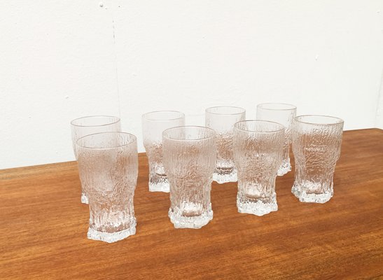 Mid-Century Finnish Aslak Glasses by Tapio Wirkkala for Iittala, Set of 8