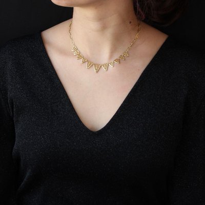 Vintage French Filigree Necklace in 18K 