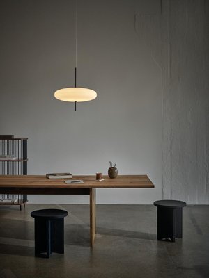 Black Hardware 2065 Ceiling Lamp with White Diffuser by Gino Sarfatti for Astep