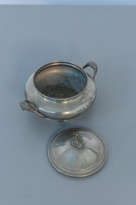 Ancienne Soupière En Métal Avec Décor De Projection (Sans Marque)