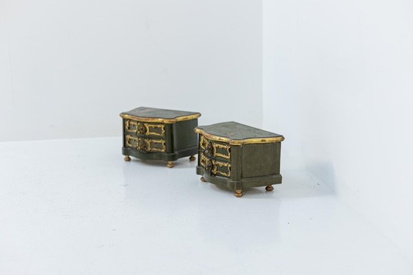 Boîte à Bijoux Vintage En Bois Laqué Avec Liseret Doré - Déco Ancienne - Occasion