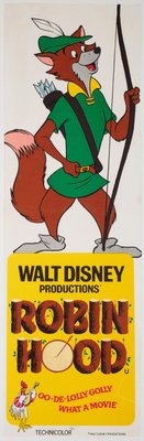 UK Disney s Robin Hood Door Panel Insert Film Poster 1973 for