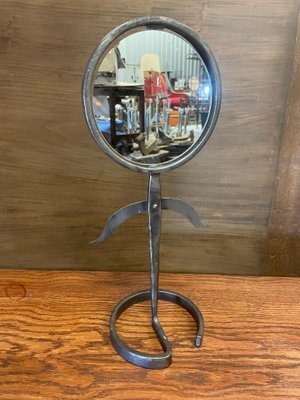 Specchio da tavolo in ferro battuto in vendita su Pamono