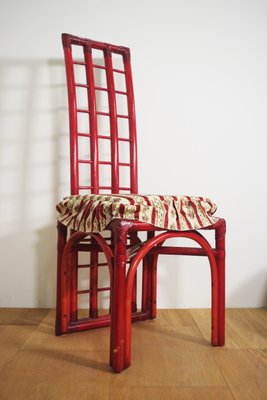 Red cheap bamboo chair