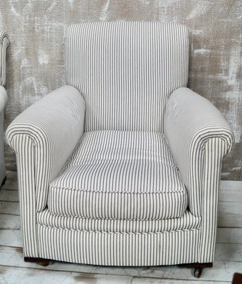 Ticking stripe armchair deals