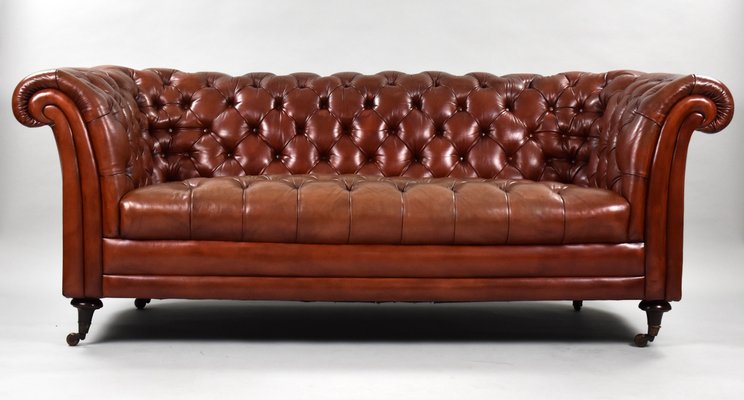 Victorian Leather Chesterfield Sofa For, Classic Leather Chesterfield Sofa