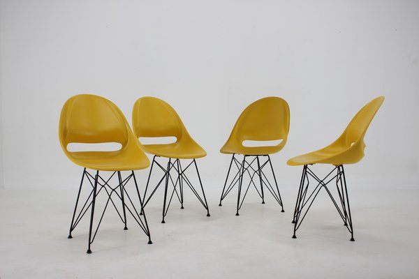 Mid-Century Yellow Fiberglass Dining Chairs by Navratil, 1960s