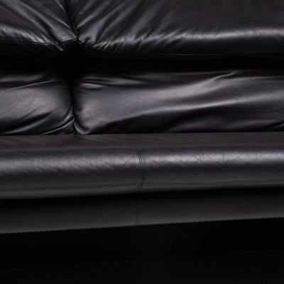 Black Leather Two Seater Couch From De, Carter Leather Sofa Loveseat