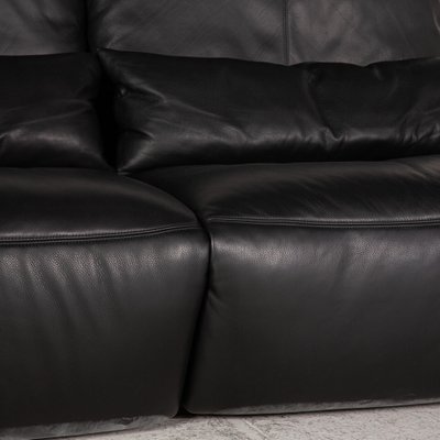 Black Leather Three Seater Couch From, Sofa Black Leather Used