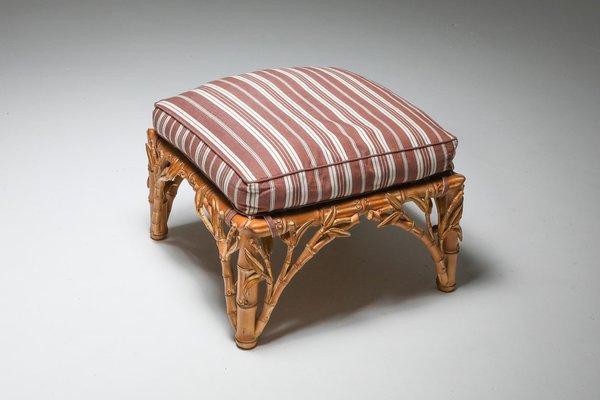 Bamboo Ottoman from Arpex Italy 1970s Set of 2 for sale at Pamono