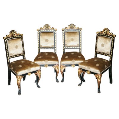 Antique gold dining chairs deals