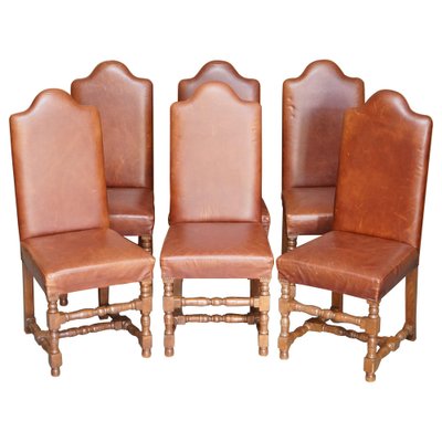 Antique Oak Heritage Leather, Charcoal Dining Chairs With Oak Legs In Philippines
