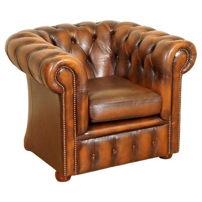 Gentleman Club Brown Leather, Leather Tub Chair Brown