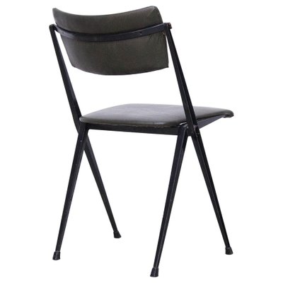 Midcentury Black Grey Pyramid Chair by Wim Rietveld for Ahrend De Cirkel Netherlands 1960s