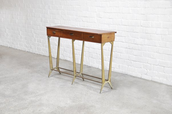 Mid century narrow console table deals