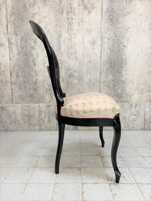 Napoleon III Ebonised Hand Carved Balloon Chairs Set of 4 for