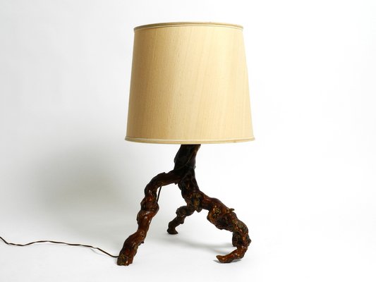 Large German Root Wood Table Lamp With, Best Large Table Lamps
