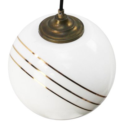 Gold Striped Globe Pendant Light 