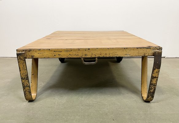 Yellow Industrial Coffee Table Cart 1960s for sale at Pamono