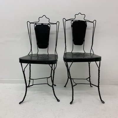 Wrought iron ice sale cream parlor chairs