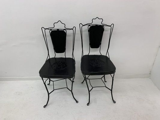Wrought iron ice cream parlor chairs deals