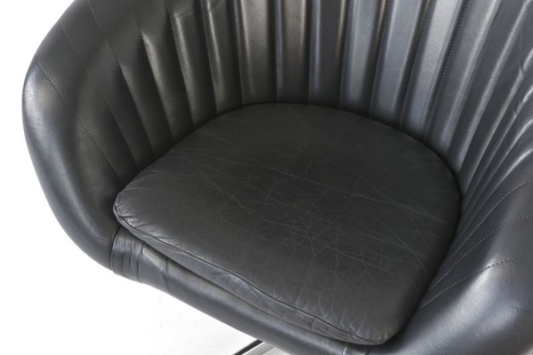 Dutch Swivel Bucket Chair in Leather 1960