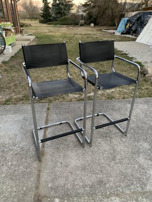 Mid Century Tubular Bar Stools Set of 2 for sale at Pamono